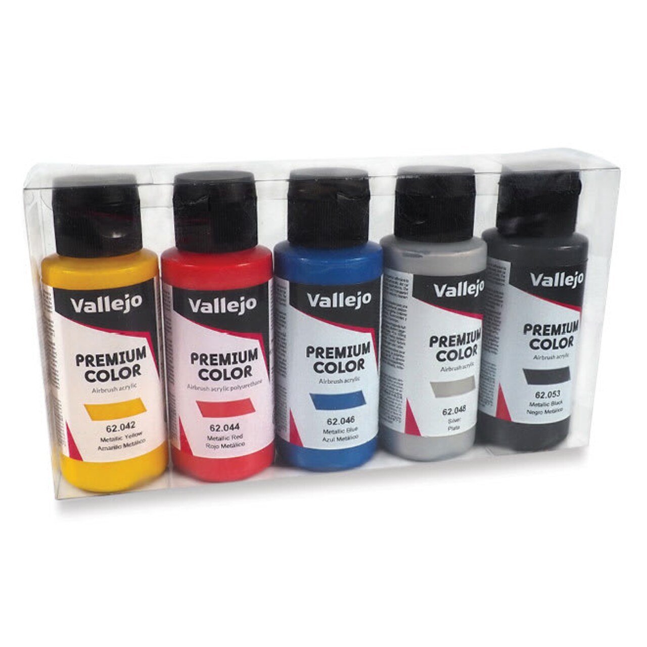 Vallejo Premium Airbrush Colors - 60 ml, Set of 5, Metallic Colors